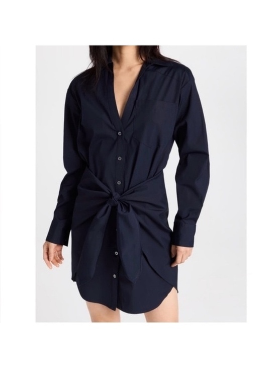 Veronica Beard Dresses & Skirts - Veronica Beard Roanoke Shirt Dress | Size 6 | Navy Cotton‎ Tie Waist